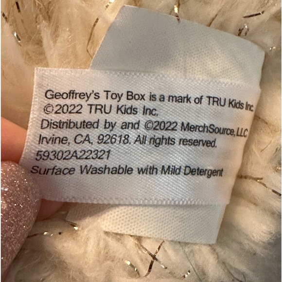 Geoffrey’s Toy Box Gold Glitter Rabbit Plush Easter Bunny Stuffed Animal 2022 - Picture 5 of 6